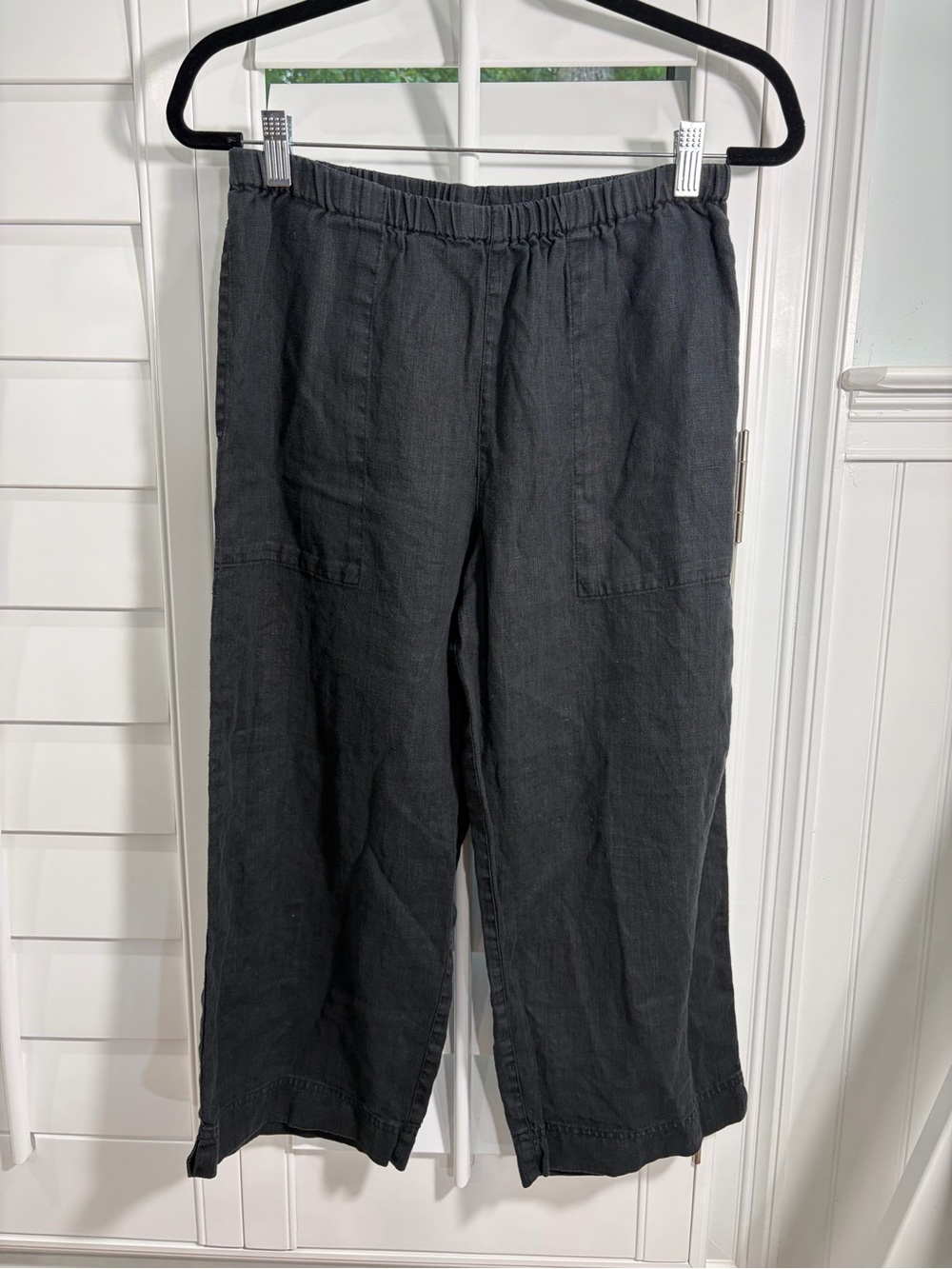 Chico's Design 100% Linen Cropped Black Pants (0)